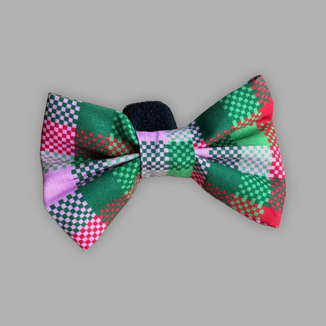 Christmas Gingham Bow Tie